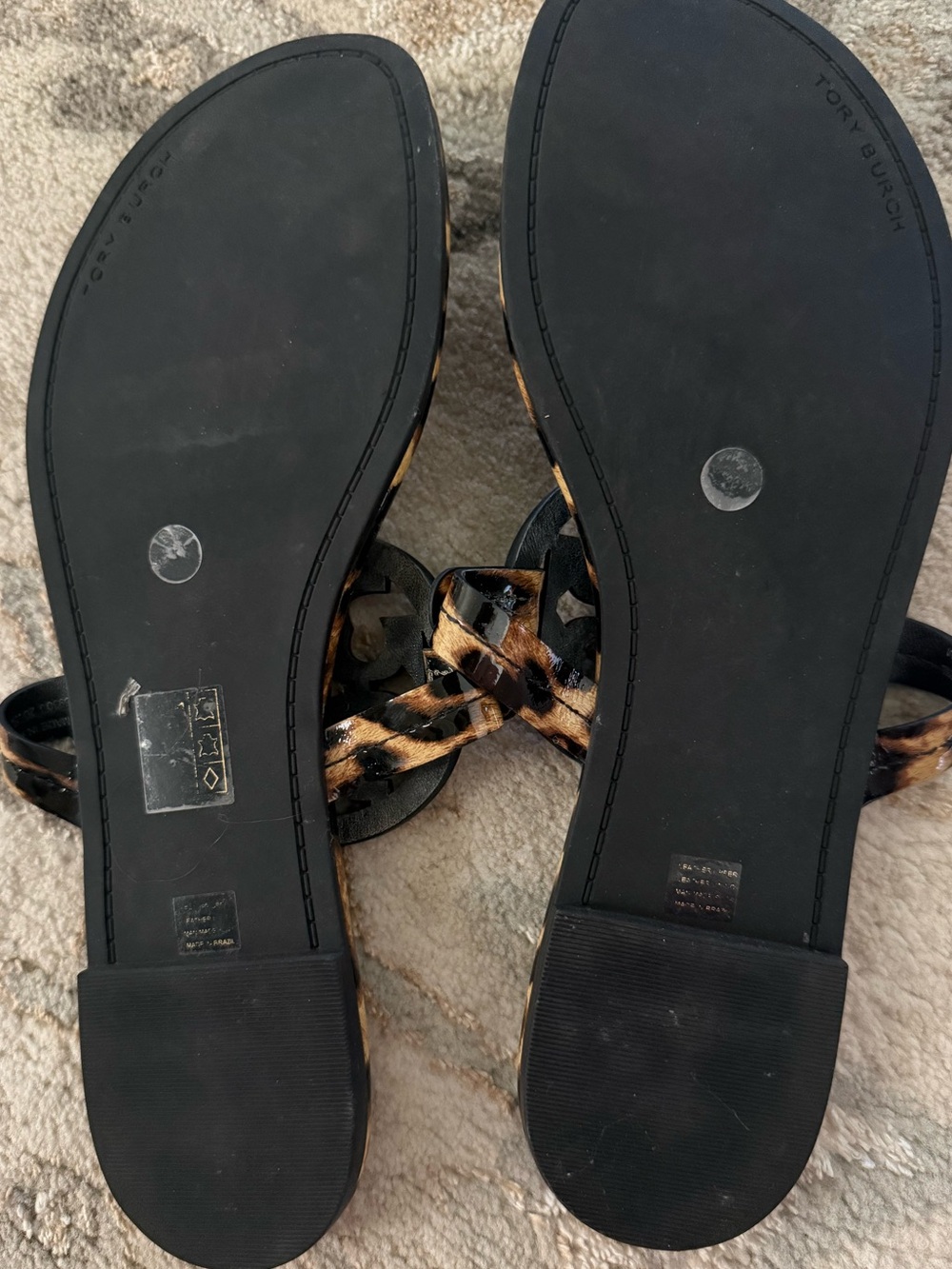 Tory Burch Leopard Miller Sandals size 9 women’s patent leather - Picture 3 of 8